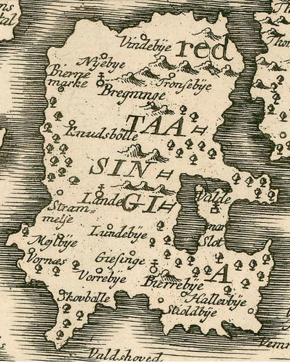 Kort over Tåsinge 1766